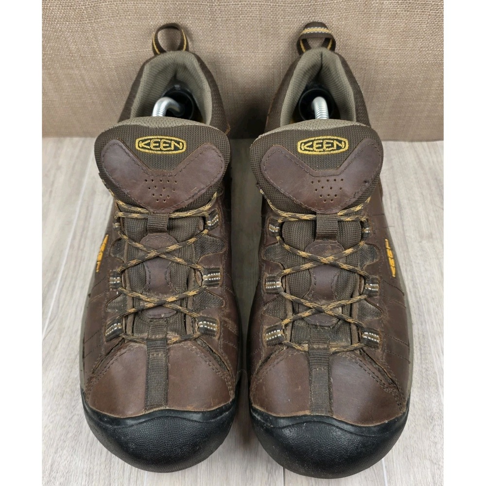 Keen Mens 12M Targhee II Waterproof Cascade Brown Golden Yellow Hiking Shoes